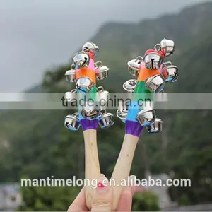 Baby Rainbow Toy Kid Pram Crib Handle Wooden Activity Bell Stick Shaker Rattle thumbnail-2