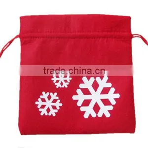 Red Christmas Felt Gift Bag Small thumbnail-1
