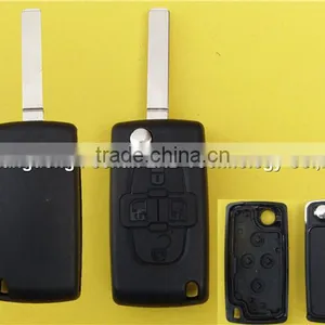 Hot 4 Buttons Flip Key Shell for Peugeot 307 Without Battery Place no Logo thumbnail-1