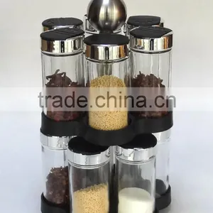 TW978 12pcs Glass Spice Jar Set With Plastic Stand thumbnail-1