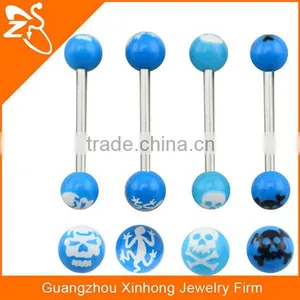 2016 New Design Acrylic Two Balls Barbell Unique Fake Banana Tongue Piercing thumbnail-4
