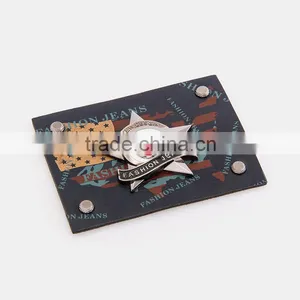 Newest Jeans pu Leather Patches Leather Metal Patch thumbnail-5