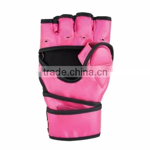Pink Leather MMA Gloves thumbnail-2