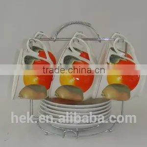 Flower Colored Tea Cup and Saucer Sets thumbnail-4