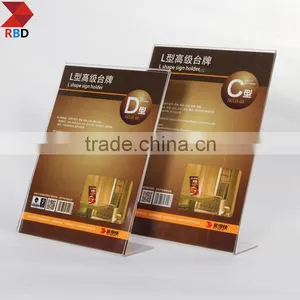 China Gold Supplier 5 x 7 Acrylic Sign Holder With Slant Back Design - Clear thumbnail-2