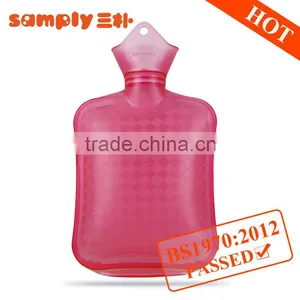 BS Standard PVC Hot Water Bottle Cross-hatched With Polar Fleece Cover 750ml thumbnail-2