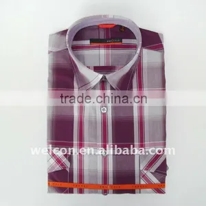 New OEM Men's Casual Classic Violet Check 100% Cotton Business Shirt thumbnail-1