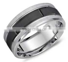 COOLMAN Wholesale Hand Fashion Jewelry IP Black Plate 8mm Men Gay Ring Tungsten Carbide Men's Ring CMR-036-4 thumbnail-1