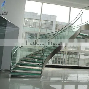 Decorative Stairs Glass Curved Stairs Decorate Glass Stair thumbnail-2