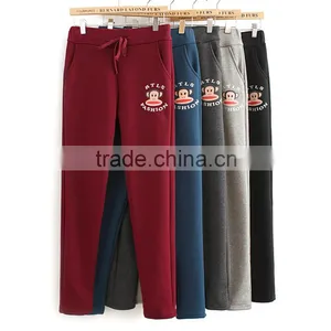 2016 Winter Custom Jogger Sweatpants, Wholesale Cartoon Monkey Printed Women's Sports Sweatpants thumbnail-1