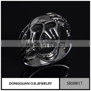 Skull Silver Ring For Men,Skull Ring Silver Jewelry Gothic,Silver Skull Titanium Ring thumbnail-3