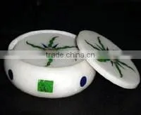 Intricate Semi Precious Work Marble Inlay Coaster Set thumbnail-1