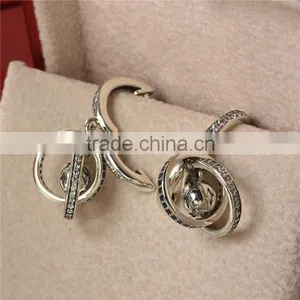 New Design Silver Jewelry Round Shaped Spinel World Globe Fashion Earrings thumbnail-4
