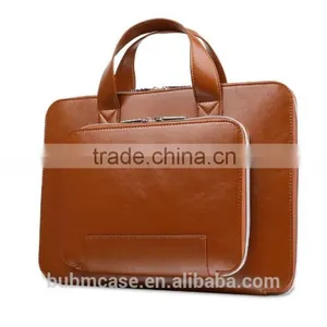 2015 BUBM Simple Solid Color PU Leather Notebook Laptop Hand Bag With Lady thumbnail-5