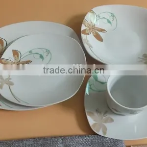 Elegance Porcelain Ceramic Square Dinner Sets Porcelain Tableware Dinnersets With Nice Flower Crockery Items Dinnerware Sets thumbnail-1