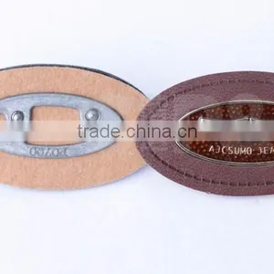 Oval Epoxy Custom Logo Down Jeans Leather Label for Jeans thumbnail-2