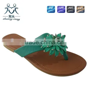 2016 Newest Metal Bead Flip Flop Ladies Slippers and Shoes thumbnail-1
