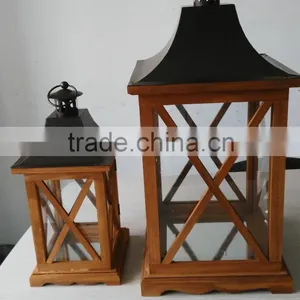 Wooden Vintage Lantern Indoor or Outdoor Decorative Wooden Lantern thumbnail-1