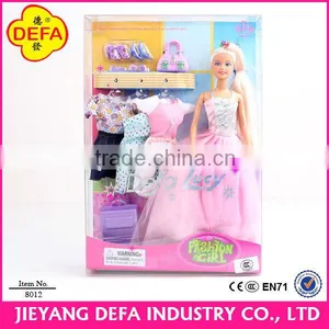 11.5inch Travel Style Fashional Plastic Doll With Purple Luagge&clothes thumbnail-1