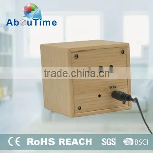 Fashion Design Cheap Cube Wooden Led Alarm Clock thumbnail-3