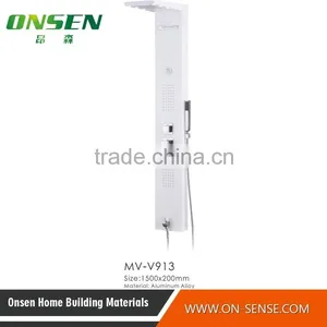 Eco-friendly Bamboo Shower Panel With Massage Nozzles Hand Spray Rain Style Shower thumbnail-5