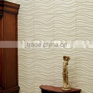 2016 Cheap Leather Panel Interior Decor Wall Covering Idea 3D Wave Panel (Mermaid ) thumbnail-2