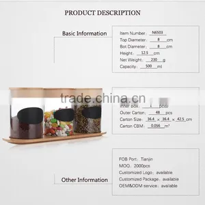 High Borosilicate Handmade Glass Mason Jar Handle Lids for 500ml thumbnail-2