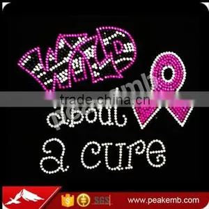 Wild About a Cure Breast Cancer Ribbon Awareness Rhinestone Transfer thumbnail-1