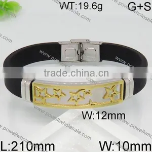 Fashion Latest Black Men's Gold Bracelet thumbnail-4