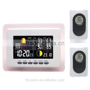Automatic Wireless Weather Station With 2 Sensors/ Weather Station With Digital Clock Barometer In/Outdoor Temperature Humidity thumbnail-1