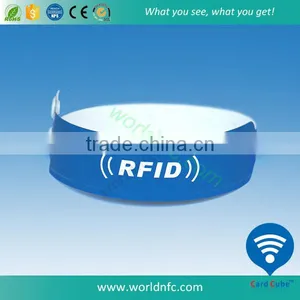 One-time Use Paper F08 Compatible 1K Chip RFID Wristband thumbnail-1