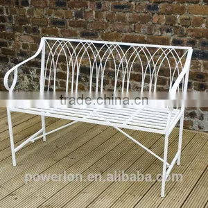 Gothic Arch Bench Cream With a Powder Coated Rust Effect thumbnail-1
