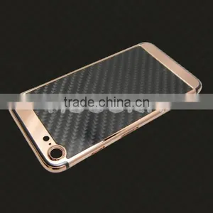 Carbon Fiber Metal Cover for IPhone7 24k Gold Plated Back Housing thumbnail-5