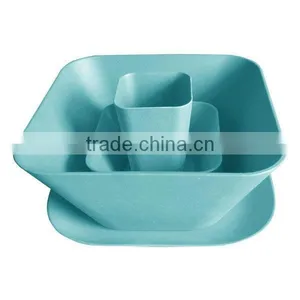 Biodegradable Bamboo Fiber Dinnerware Sets With Plate(L),plate(S),bowl and Cup thumbnail-3