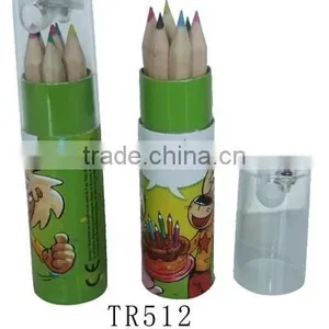 Newest Stationery Set Advertising Colorful 6 Pcs Pencil With Sharpener thumbnail-1