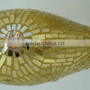 Wedding Decor Fashionable Design Beaded Mosaic Shapes Glass Gold Vases thumbnail-6