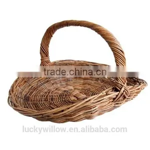 Large Wicker Garden Basket With Handle thumbnail-1