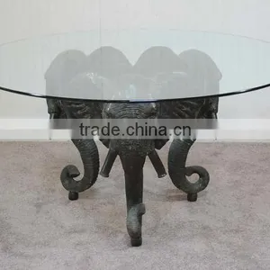 Home Decoration Art Metal Craft Elephant Head Bronze Table thumbnail-4