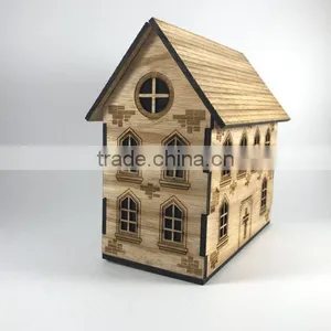 Wooden House Night Light - Tea Light Holder thumbnail-3