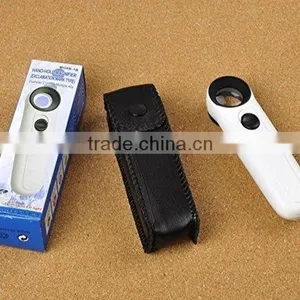 MG6B-1B New Hand Held 2 LED Lights 40x Magnifying Glass Lens Jewellery Magnifier Loupe for Repair thumbnail-1