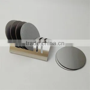 Customized Logo 6pcs Stainless Steel Coffee Cup Coaster Set With Holder thumbnail-1