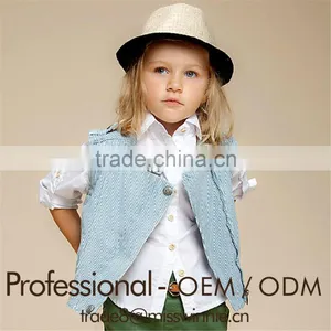 Girls Sleeveless Stripe Vest Design Stylish Kids Girl Autumn Cotton Stripe Waistcoat Custom thumbnail-2