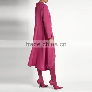 2017 Latest Women Spring Ruched Shoulder Vetements Silk Crepe Midi Dress HSD9918 thumbnail-4