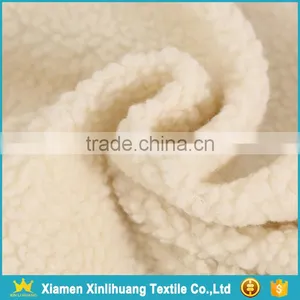 Wholesale Super Soft Knitted Weft 100% Polyester Sherpa Fleece Fabric for Garment / Blanket thumbnail-2