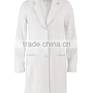 New High Quality Hospital Uniforms Unisex White Long Sleeve Lab Coat thumbnail-3