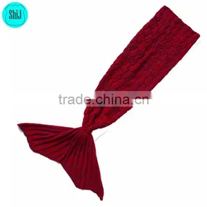 ShiJ Fish Scales 180*90 630G Adult Crochet Mermaid Tail Blanket thumbnail-1
