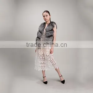 Myfur Hot Sale Fox Fur Vest Dyed Real Fox Fur Sleeveless Sexy Women Fur Vest thumbnail-3