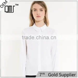 Concealed Button Fastening Straight Cut Classic Collar Poplin Shirt thumbnail-1