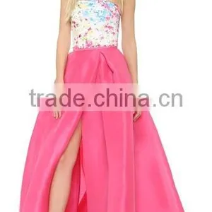 2016 Newest Skirt Fashion Flared Ladies Maxi Skirt Pink Pleated Ladies'long OEM thumbnail-2