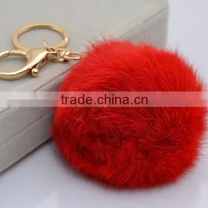 New Keychain Rabbit Fur Pompoms Pretty Tassel Fur Ball Keychain Fashion Keychain With Fur Pompoms thumbnail-4